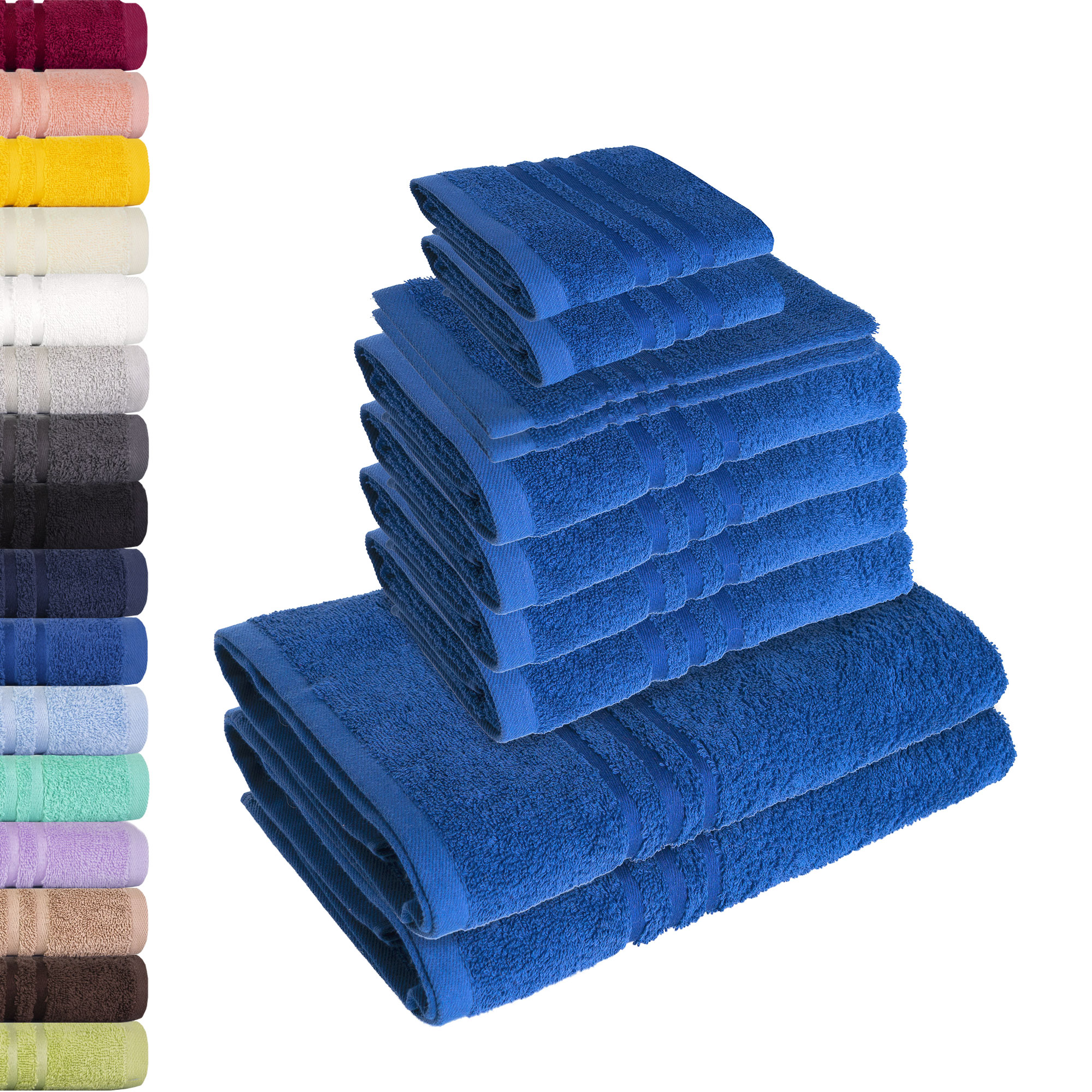 10-teiliges Handtuchset Elena - Royalblau | Hier: Handtuch ...